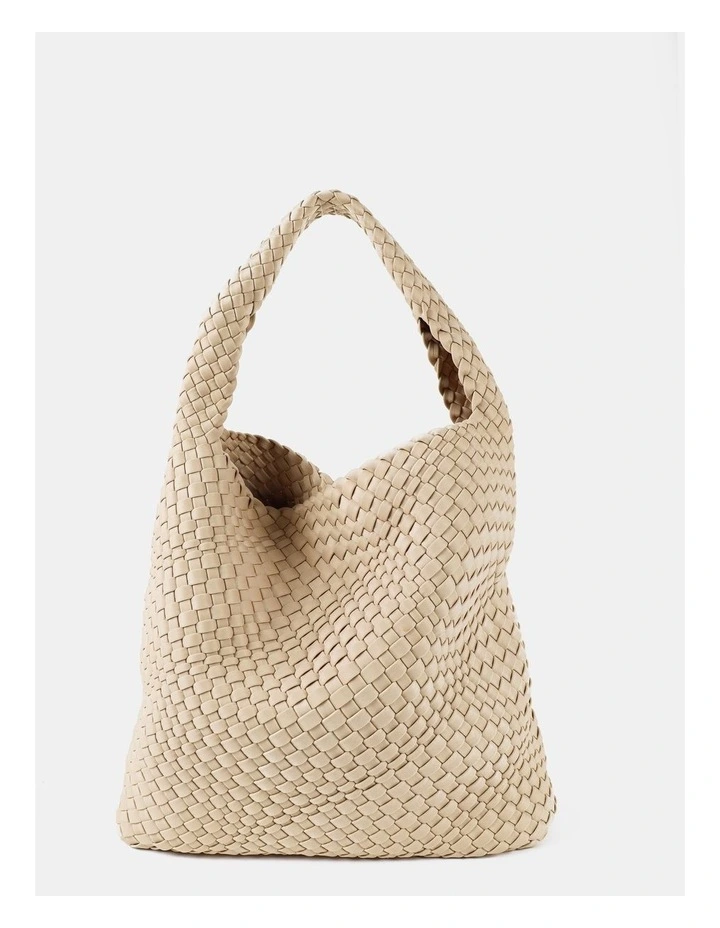 Layla Woven Tote Bag - Beige image 1