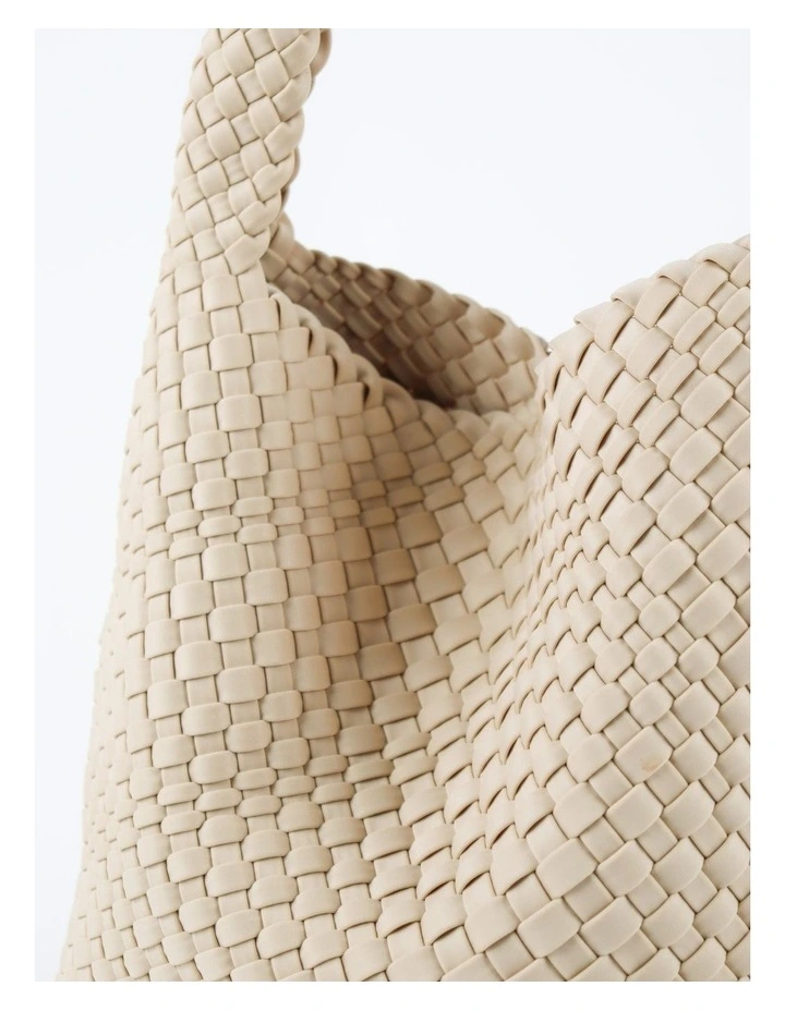 Layla Woven Tote Bag - Beige image 3
