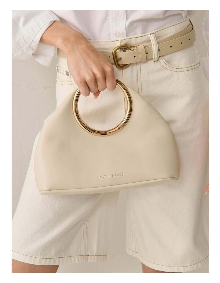 Hailey Statement Handle Bag - White image 2