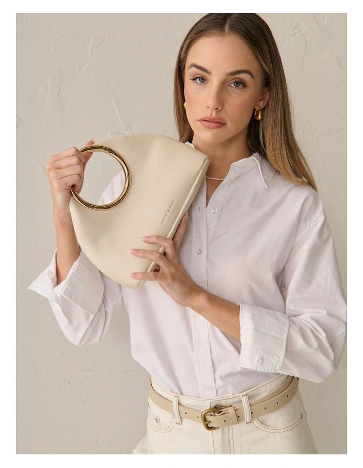 Hailey Statement Handle Bag - White image 3