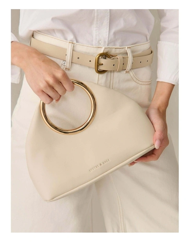 Hailey Statement Handle Bag - White image 6