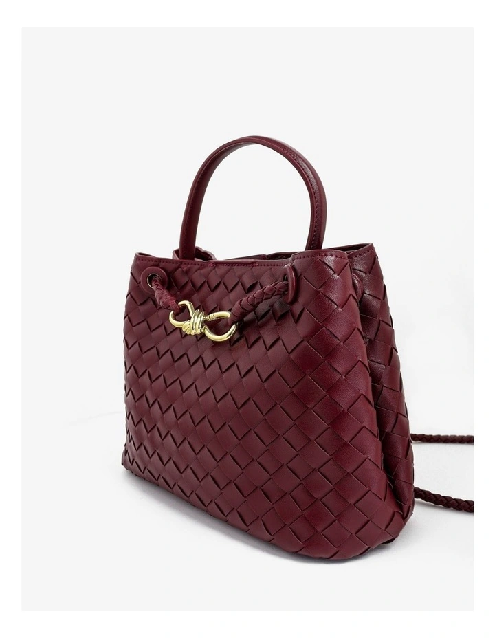 Chantel Woven Multiway Handbag - Burgundy image 3
