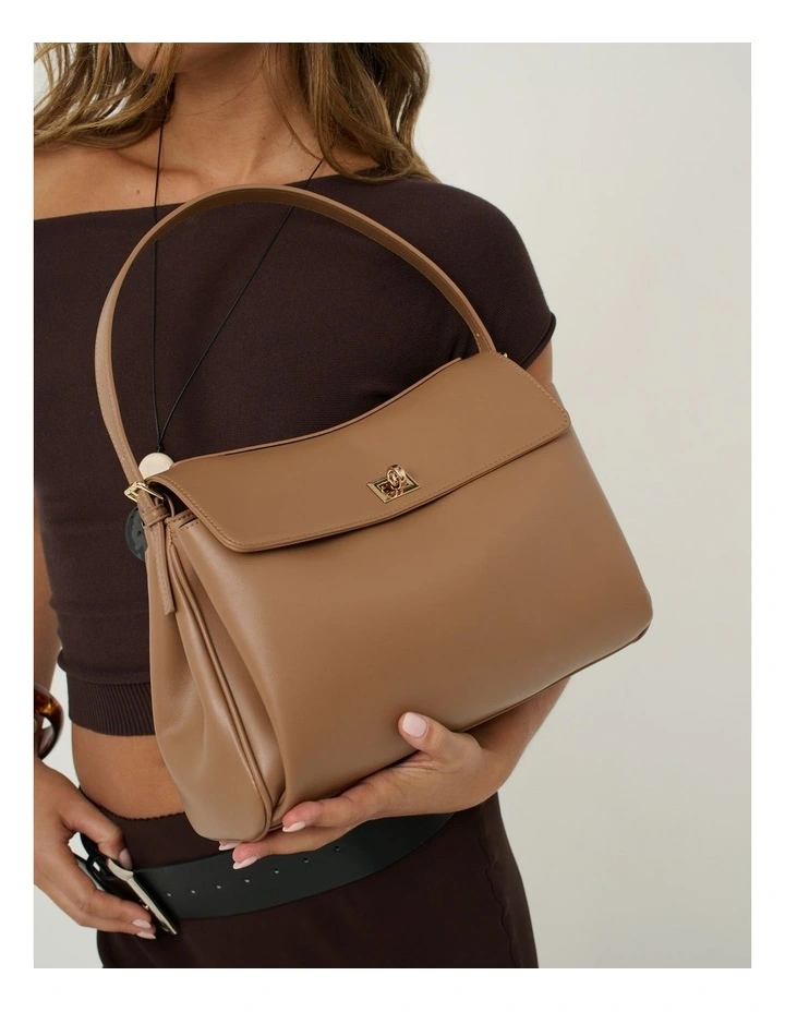 Isabeau Classic Shoulder Bag - Tan image 5