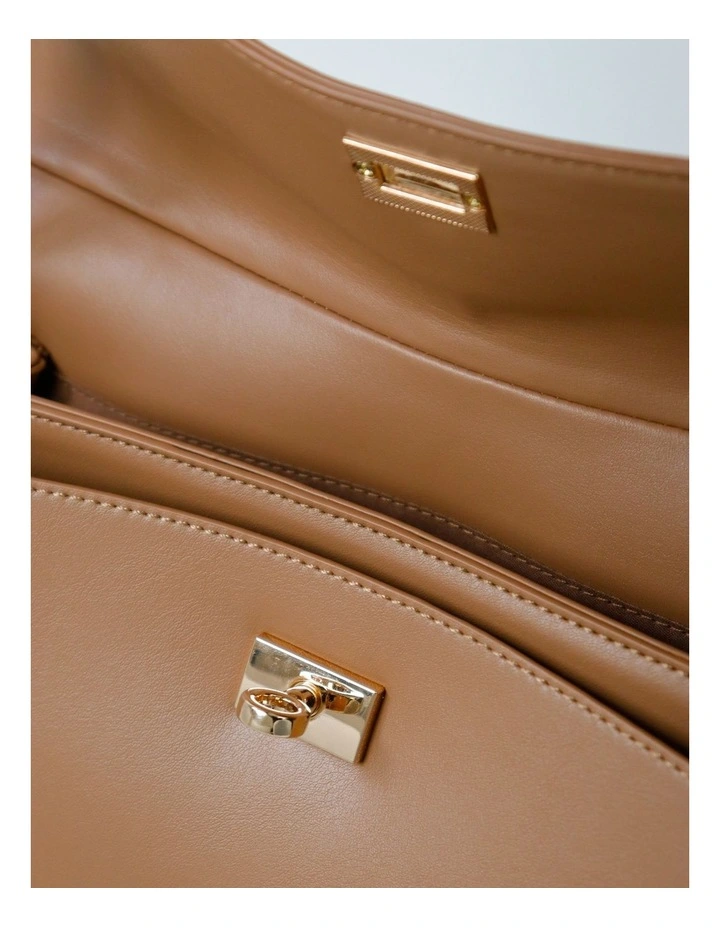 Isabeau Classic Shoulder Bag - Tan image 6