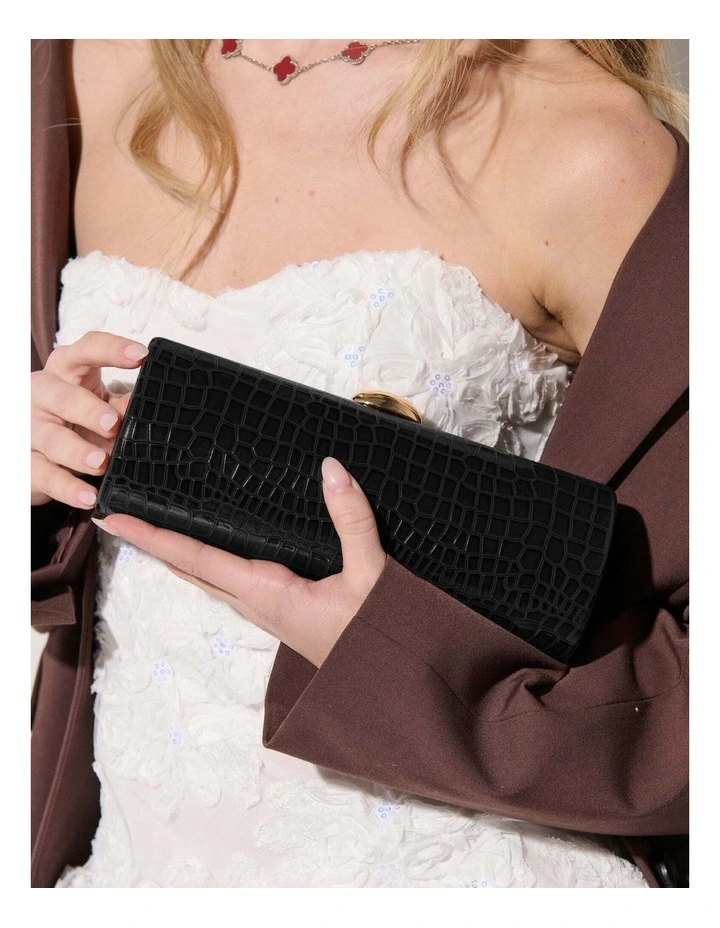 Karina Evening Clutch Bag - Black image 2