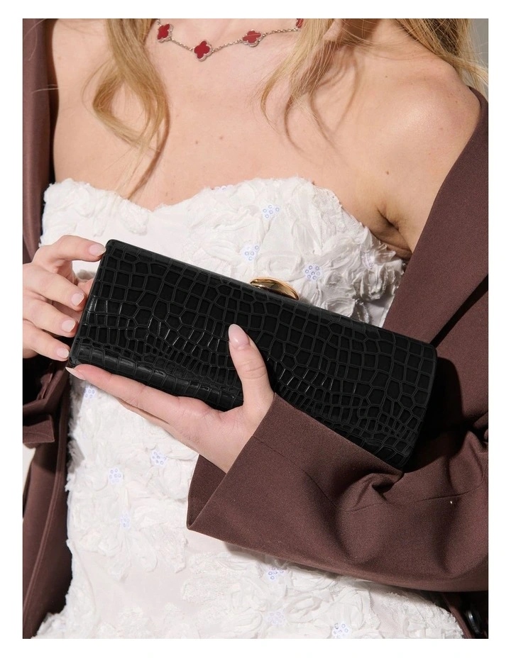 Karina Evening Clutch Bag - Black image 3