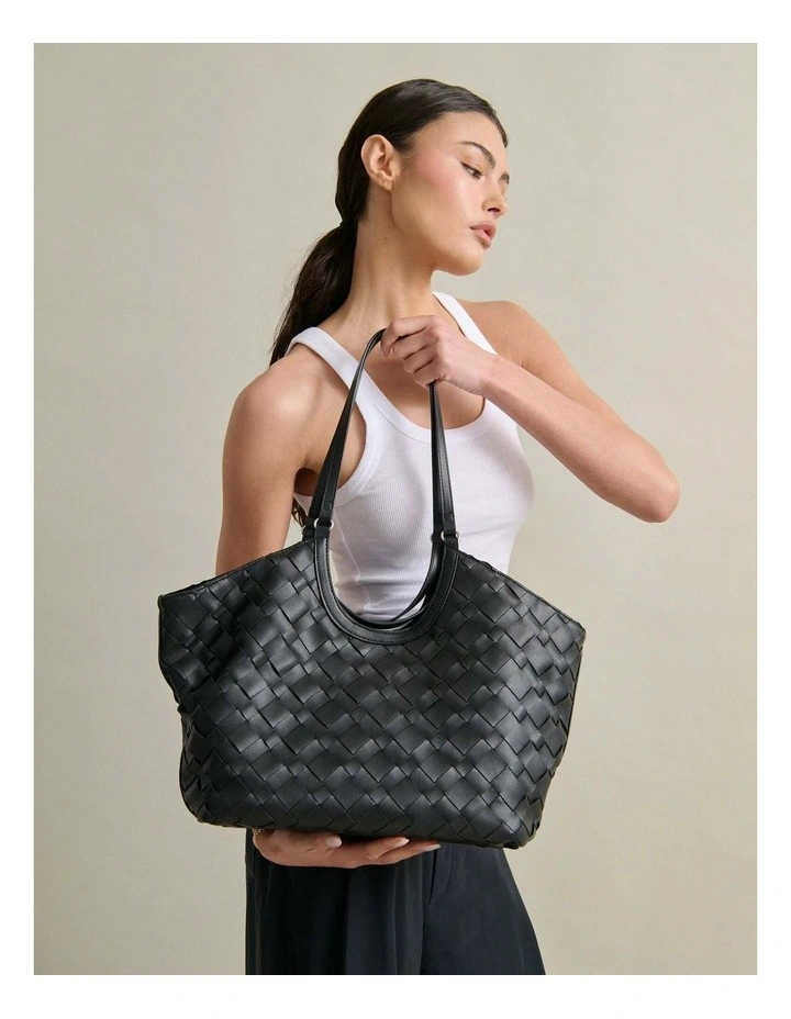 Everyday Woven Tote Bag - Black image 4