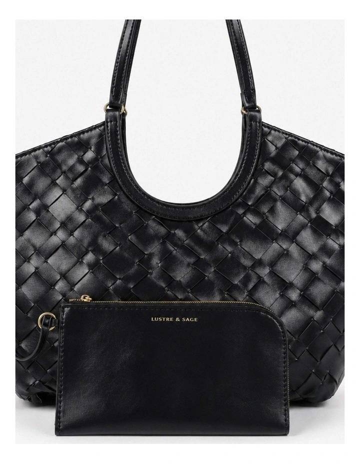 Everyday Woven Tote Bag - Black image 4