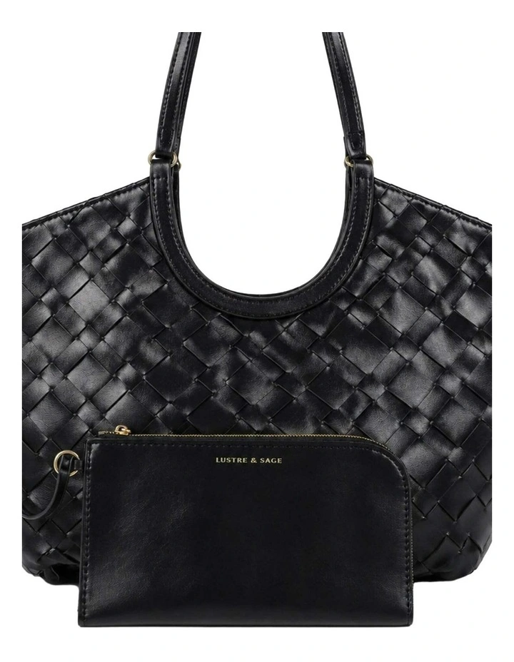Everyday Woven Tote Bag - Black image 6