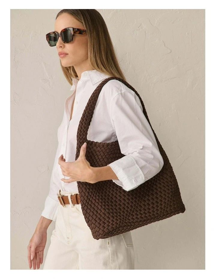 Layla Woven Tote Bag - Brown image 2