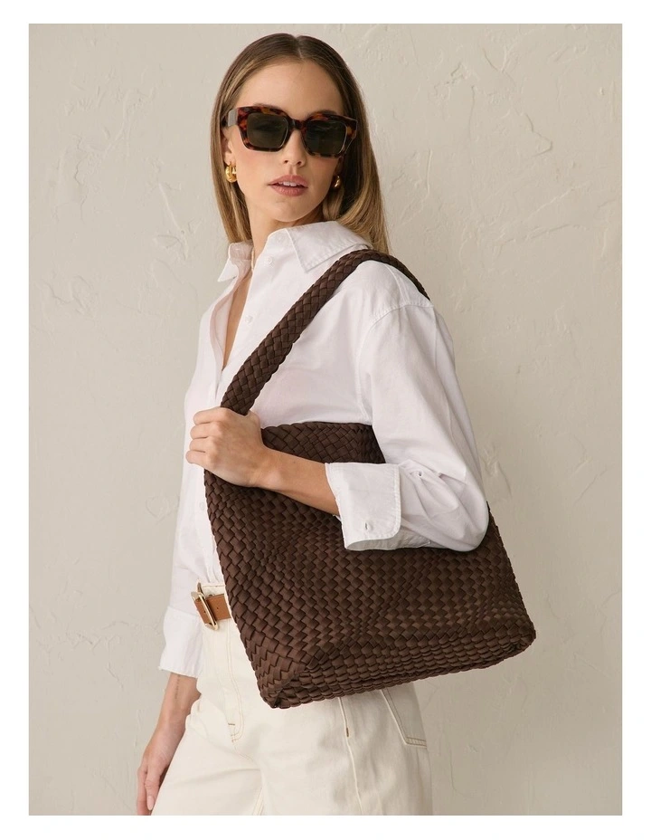Layla Woven Tote Bag - Brown image 3