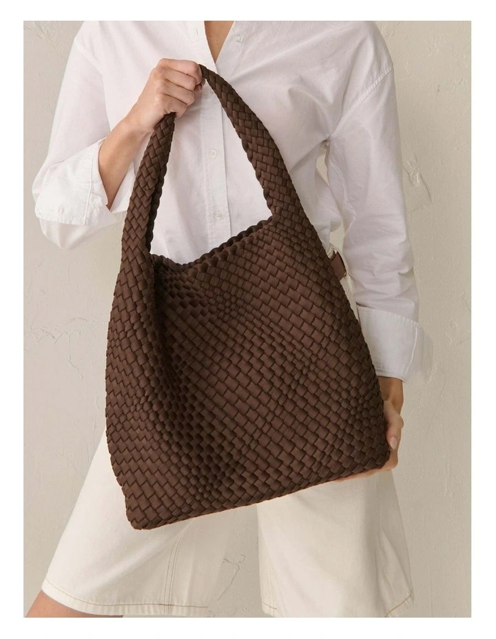 Layla Woven Tote Bag - Brown image 4