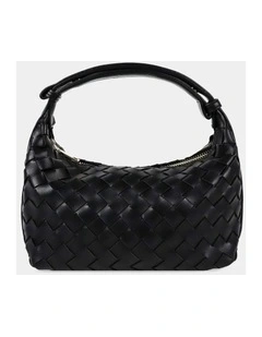 Cleo Woven Handbag - Black
