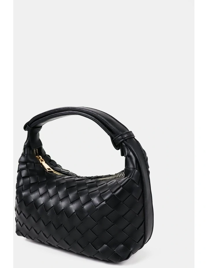 Cleo Woven Handbag - Black image 2