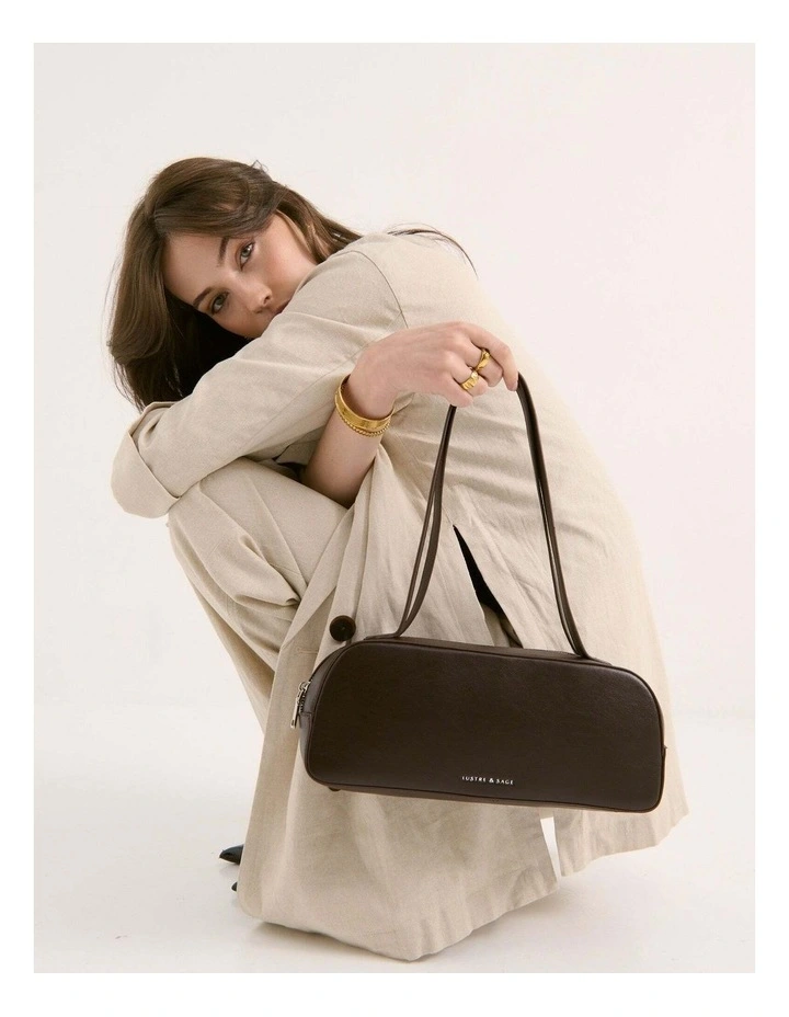 Addie Baguette Bag in Brown image 2