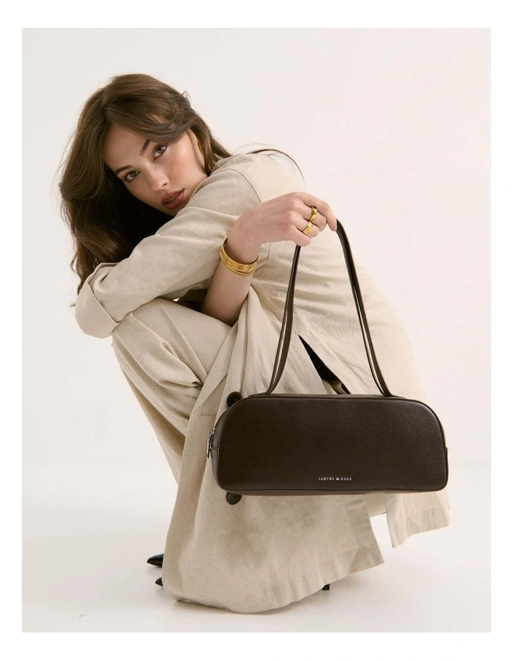 Addie Baguette Bag in Brown image 7