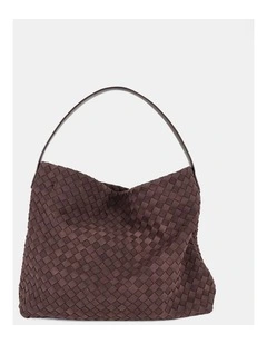 Calla Woven Shoulder Bag - Brown