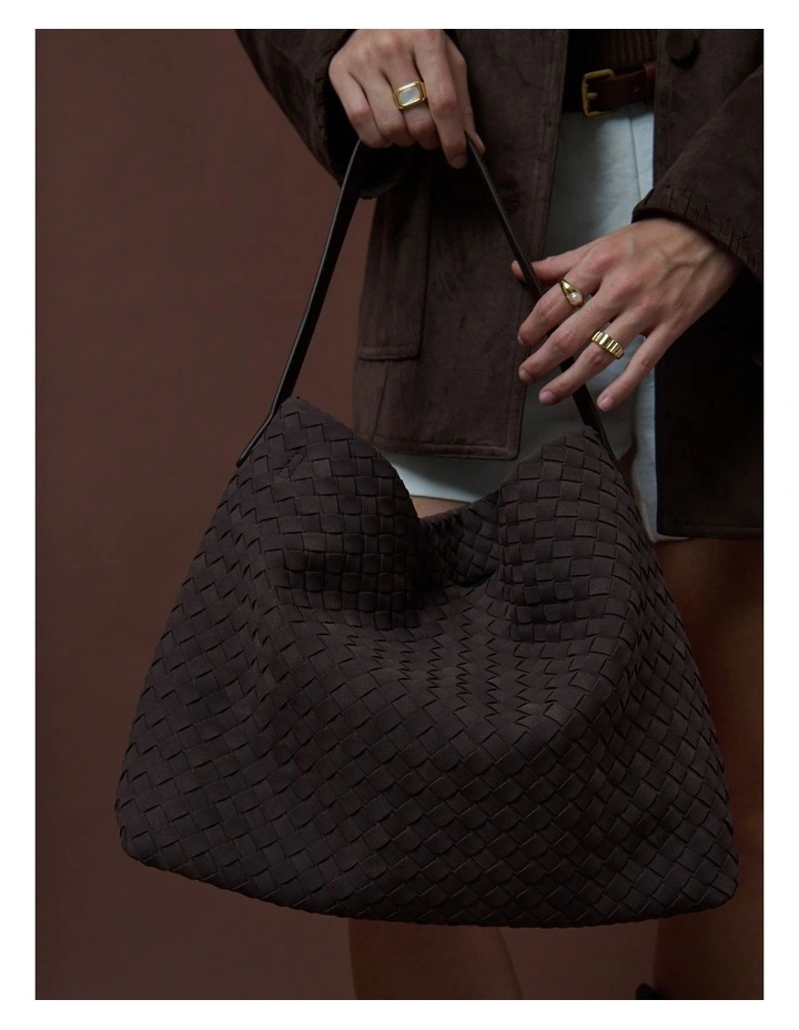 Calla Woven Shoulder Bag - Brown image 3