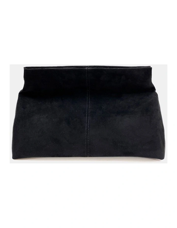 Becca Suede Clutch Bag - Black image 1
