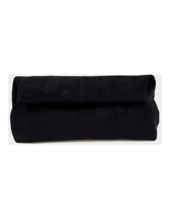 Becca Suede Clutch Bag - Black image 2