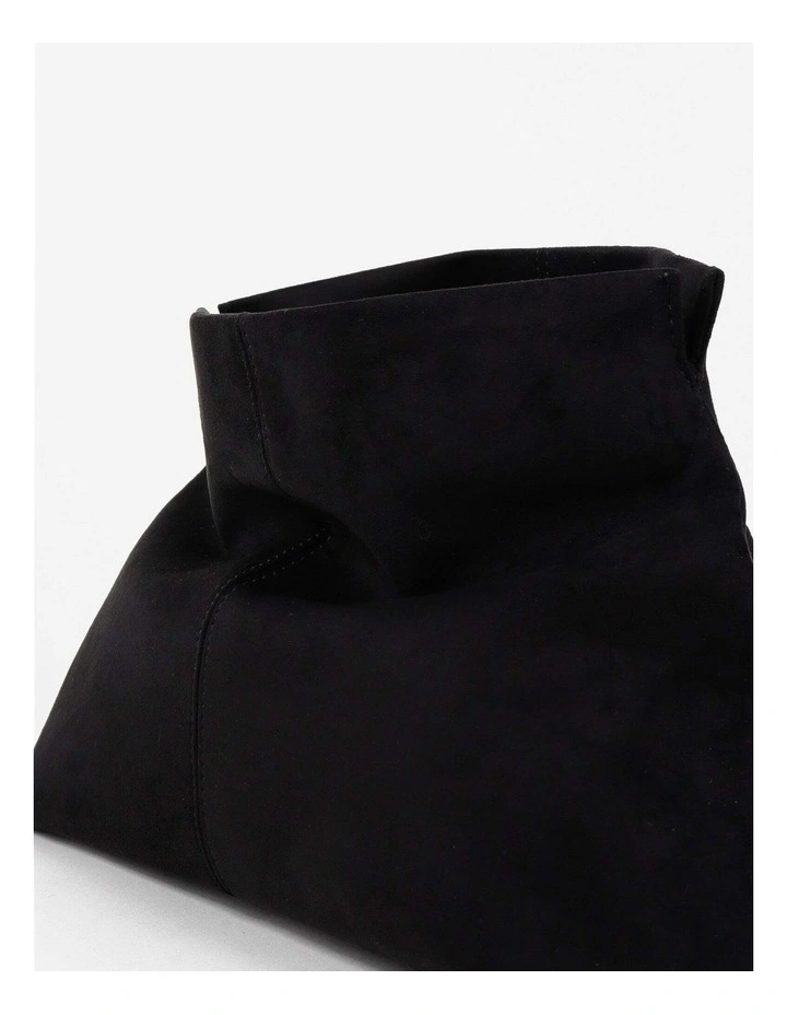 Becca Suede Clutch Bag - Black image 6