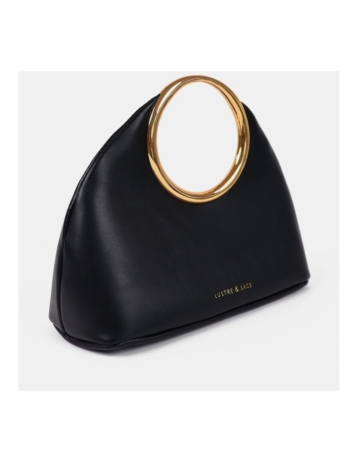 Hailey Statement Handle Bag - Black image 2