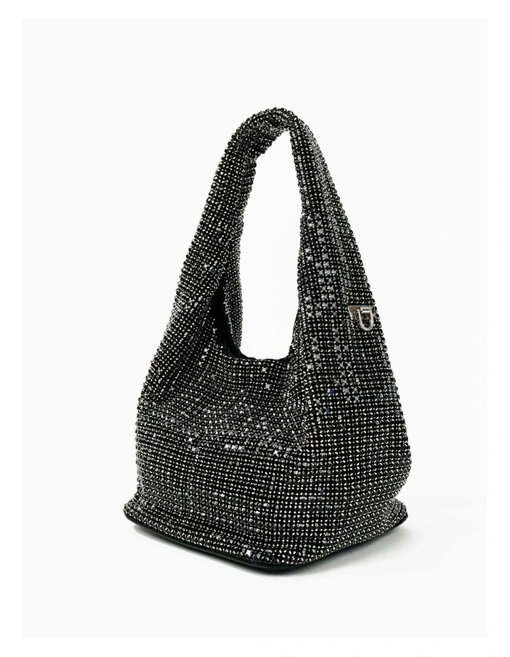 Paris Rhinestone Handbag - Black image 2