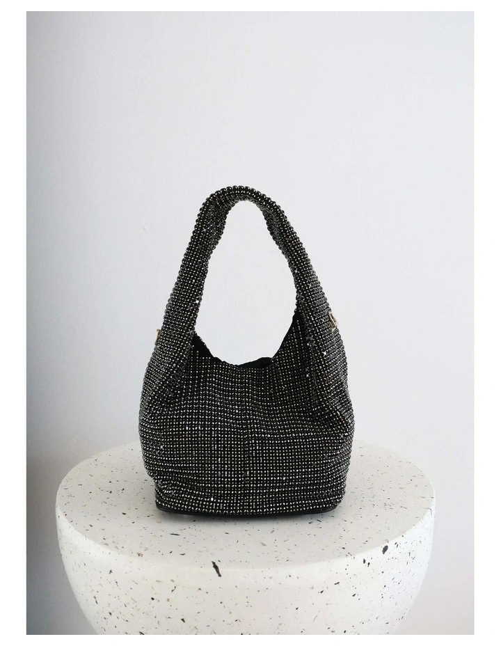 Paris Rhinestone Handbag - Black image 4