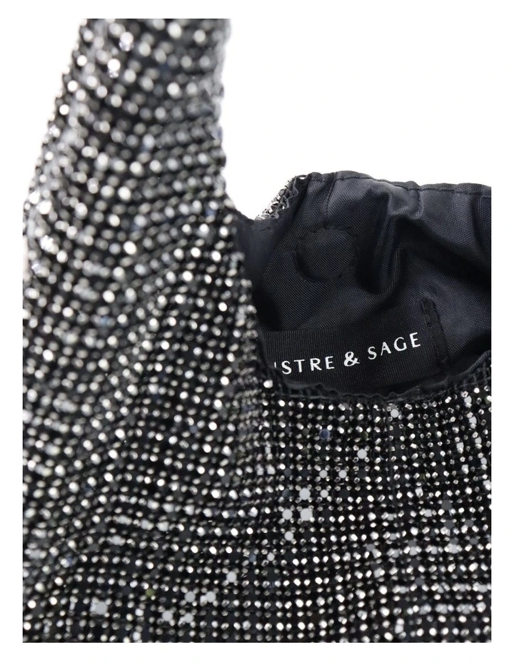 Paris Rhinestone Handbag - Black image 4