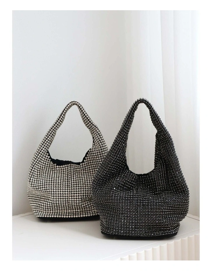 Paris Rhinestone Handbag - Black image 5