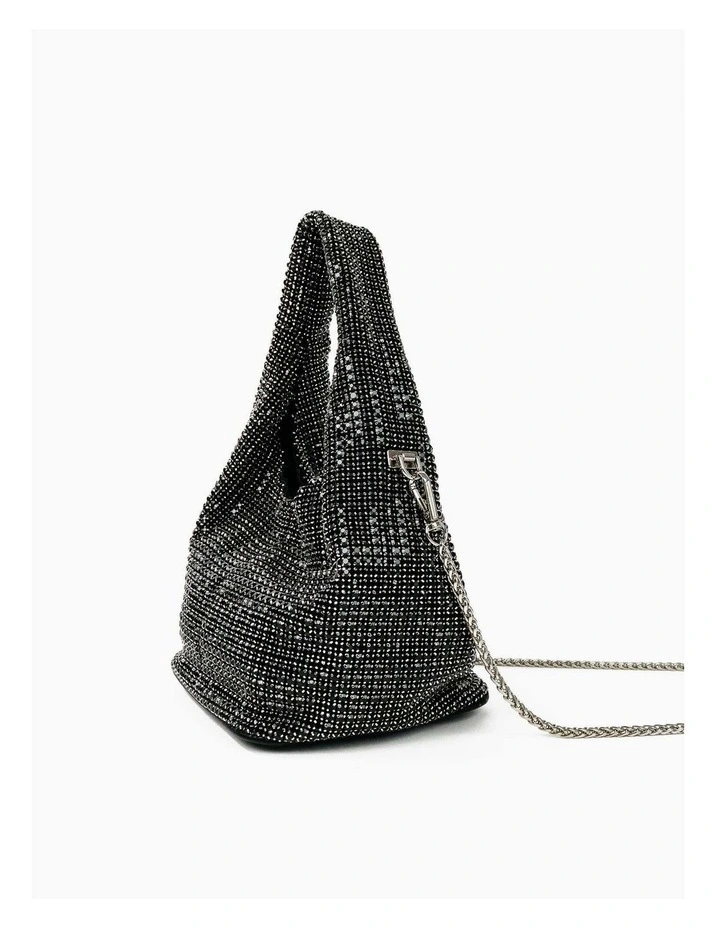Paris Rhinestone Handbag - Black image 6