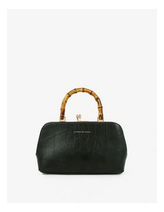Palmier Bamboo Handle Handbag - Green
