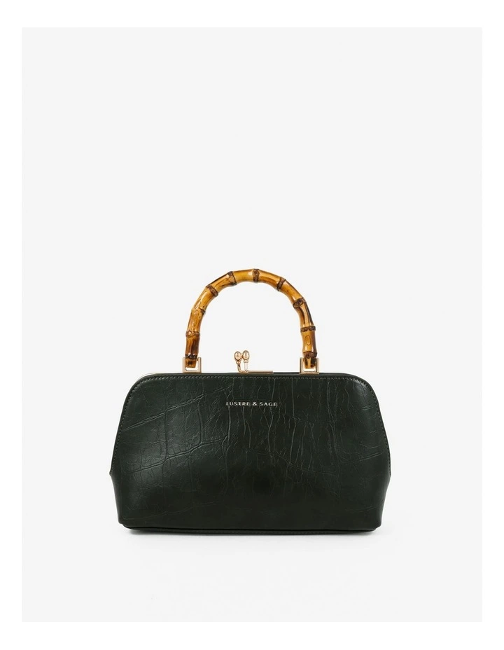 Palmier Bamboo Handle Handbag - Green image 1