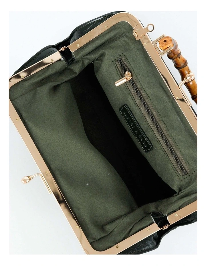 Palmier Bamboo Handle Handbag - Green image 6