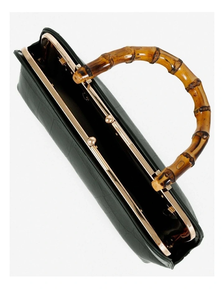 Palmier Bamboo Handle Handbag - Green image 7