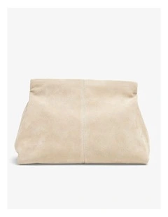 Becca Suede Clutch Bag - Beige