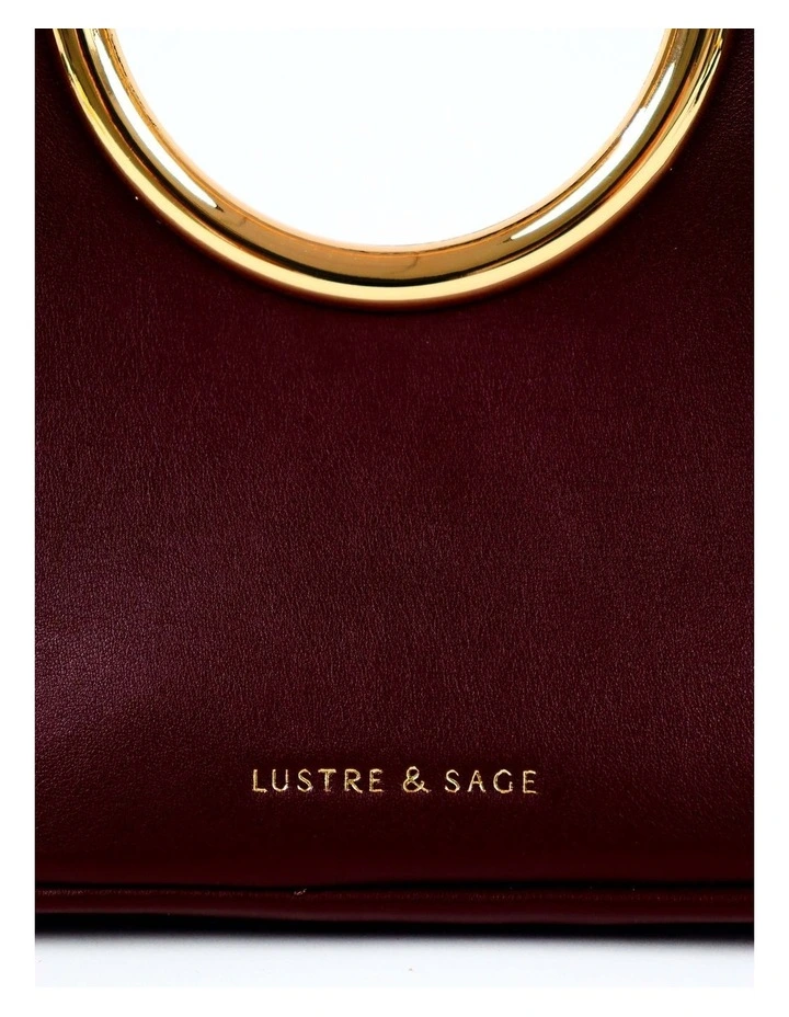 Hailey Statement Handle Bag - Burgundy image 2