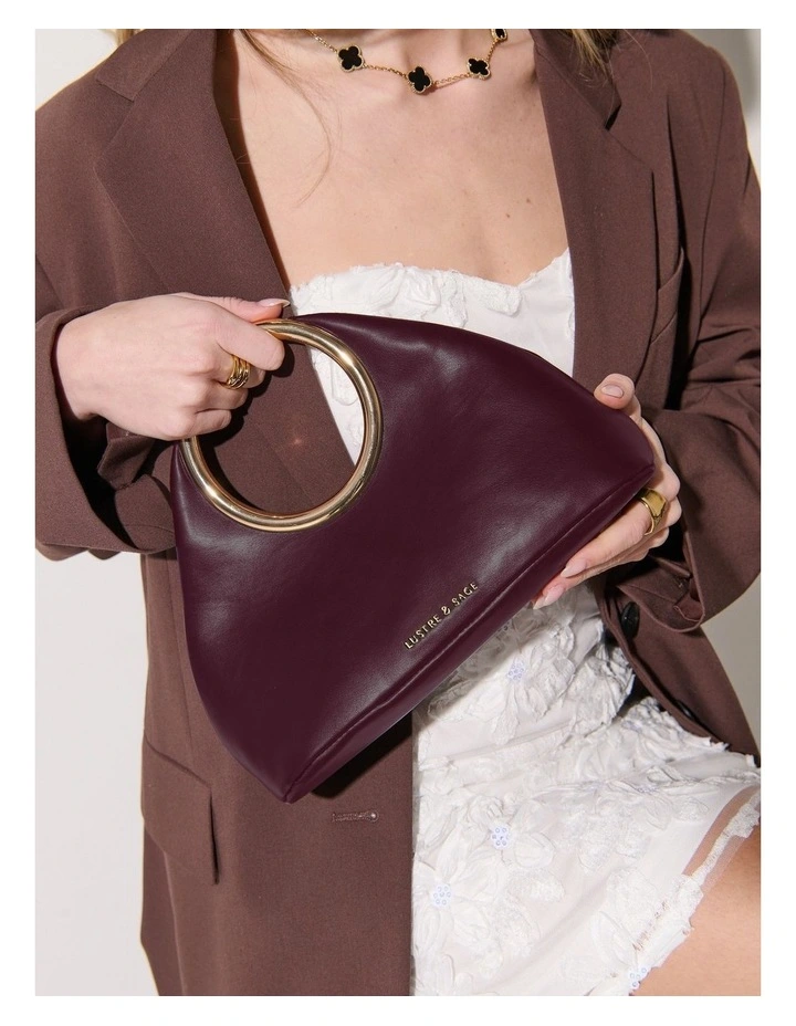 Hailey Statement Handle Bag - Burgundy image 3