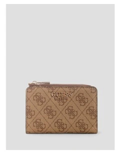 Laurel Zip Around Card Case in Brown Logo