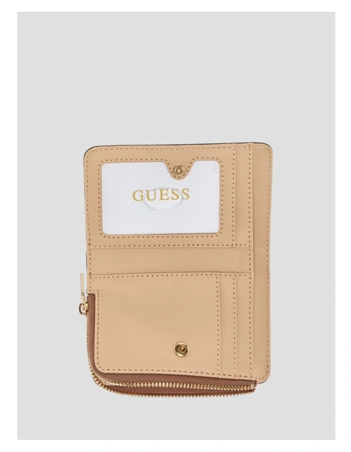 Laurel Zip Around Card Case in Brown Logo image 2