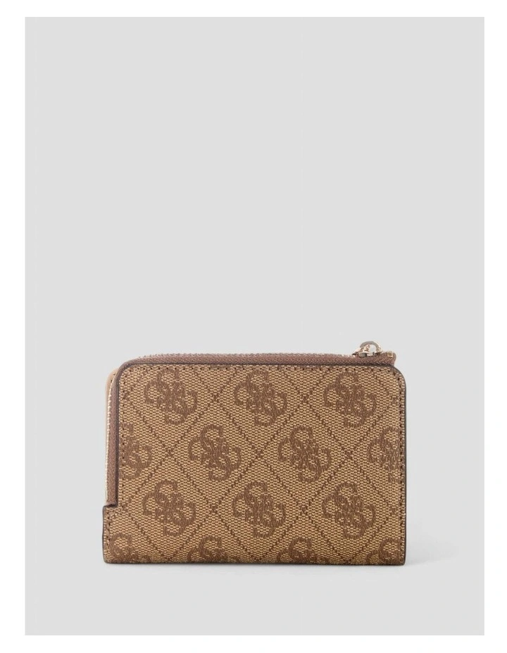 Laurel Zip Around Card Case in Brown Logo image 3