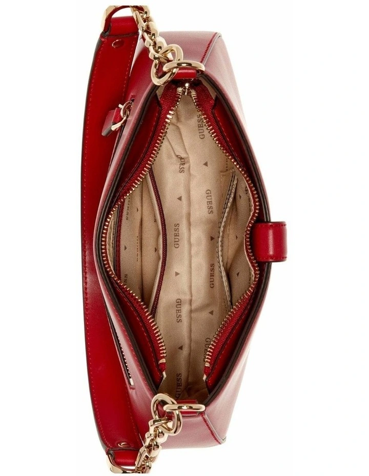 Carrie Top Zip Shoulder Bag in Red image 3