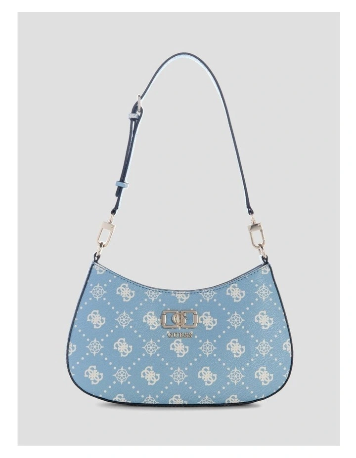 Emelie Top Zip Shoulder Bag in Light Blue Logo image 1