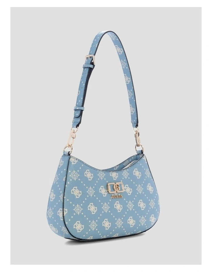 Emelie Top Zip Shoulder Bag in Light Blue Logo image 3