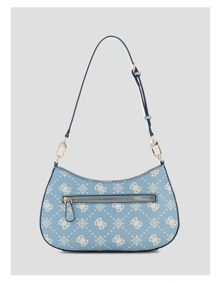 Emelie Top Zip Shoulder Bag in Light Blue Logo image 5