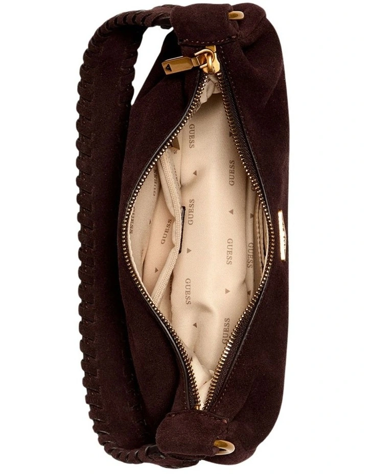 Amita Suede Hobo Bag in Espresso image 4
