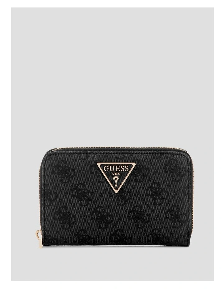 Laurel Medium Zip Around Wallet in Black Logo image 1