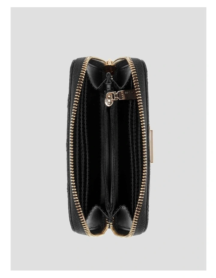 Laurel Medium Zip Around Wallet in Black Logo image 3