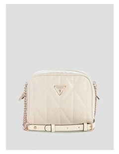 White Logo Aldina Camera Crossbody Bag
