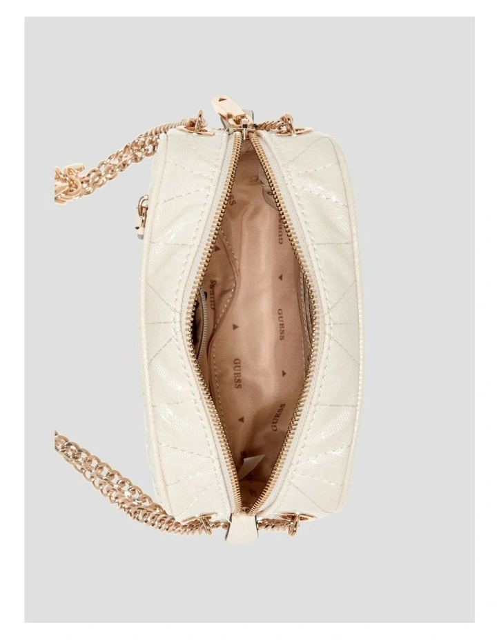 White Logo Aldina Camera Crossbody Bag image 3
